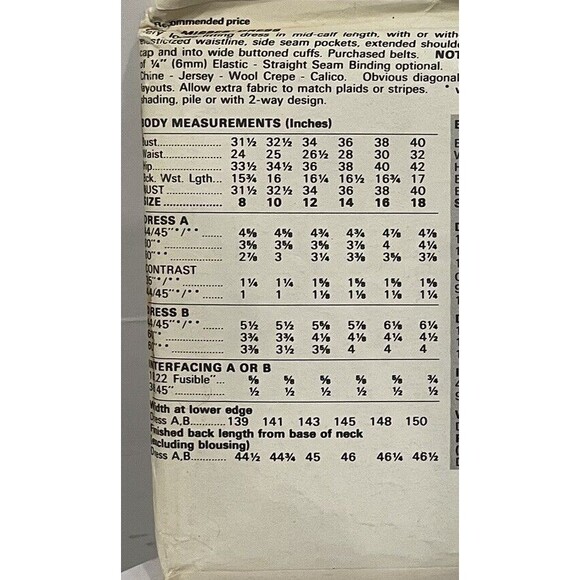 UNCUT Vintage Butterick Sewing‎ Pattern 4539 Dress Sz 8-10-12 Factory Folded - Picture 6 of 7